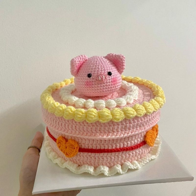 Birthday Cake Crochet by Bloomyou.mgl / Present Kado Ulang Tahun Rajut Birthday Present Mini Cake Cr
