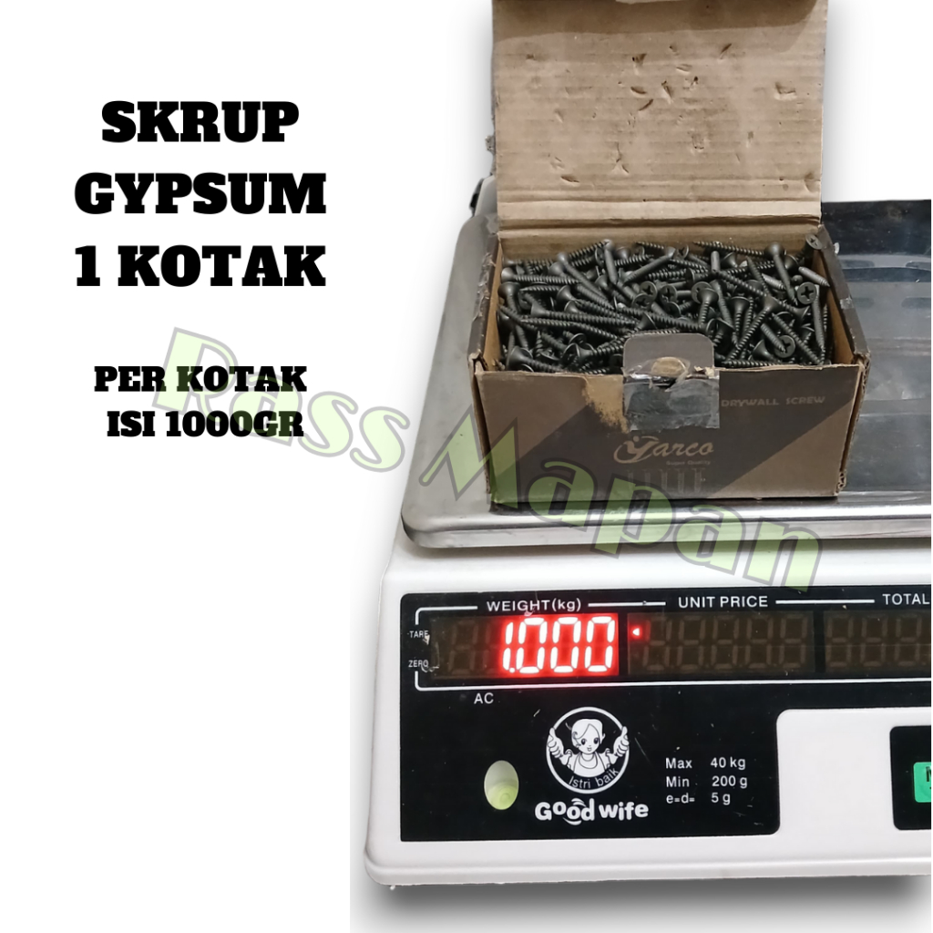 Skrup Sekrup Gipsum Gypsum Drywall Screw Erdos isi 1 kotak 1KG