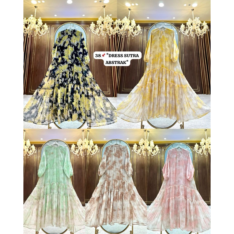 dress gamis sutra abstrak SS ori by SHELLASAUKIA