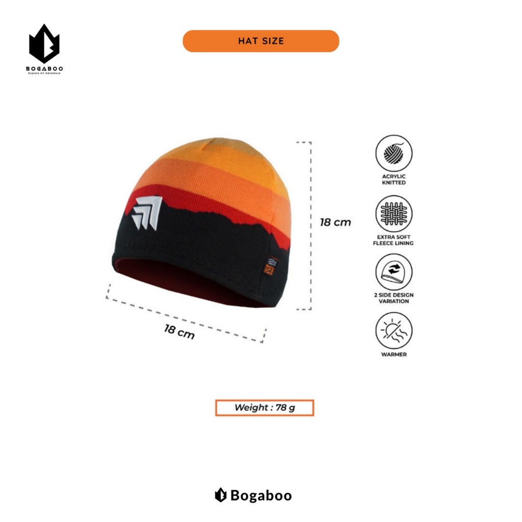 RK Dhaulagiri Beanie Hat Reversible Landscape Kupluk - Kupluk Rajut - Peci Sholat - Kupluk Rajutan