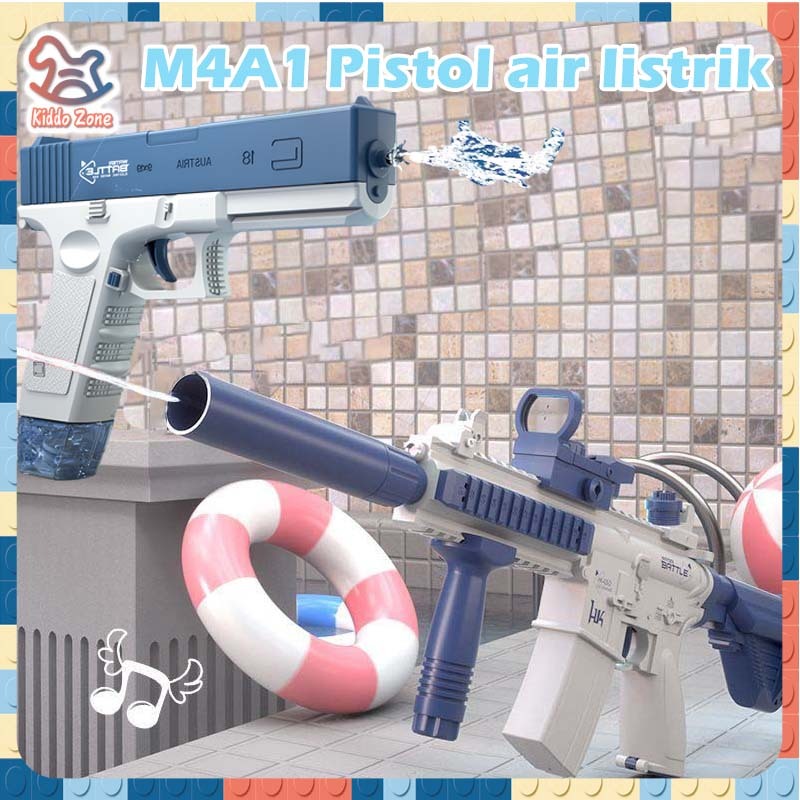 Mainan Air Meledak Otomatis Anak-anak M416 Mainan Pertarungan Air Pengisi Daya Blaster Elektrik Mainan Air Pantai Luar Ruangan untuk Anak-anak dan Dewasa Mainan Pistol Air untuk Anak-anak Mainan untuk