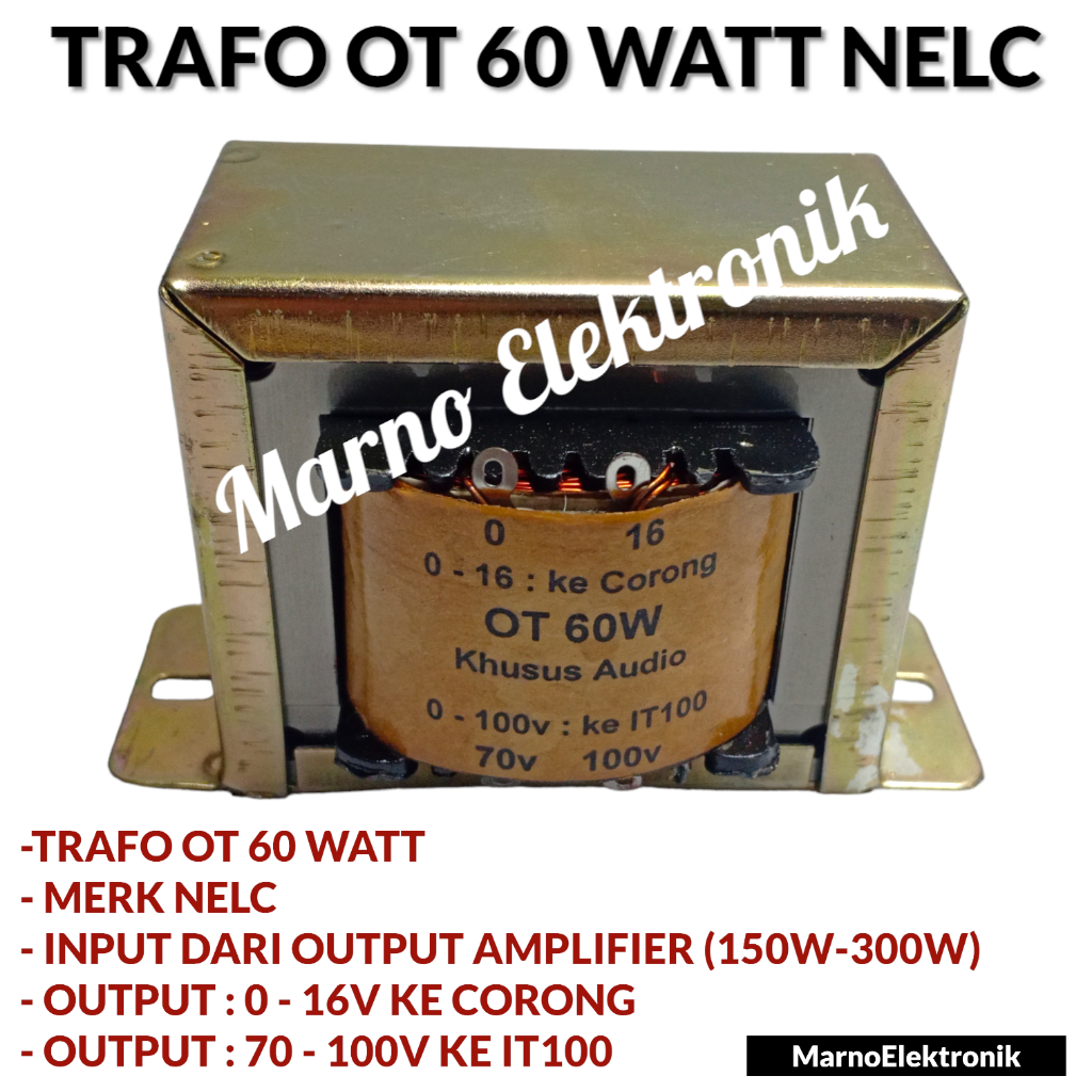 TRAFO OT FOR SPEAKER TOA 60 WATT WATT 60W MURNI NELC TRAVO TRAPO