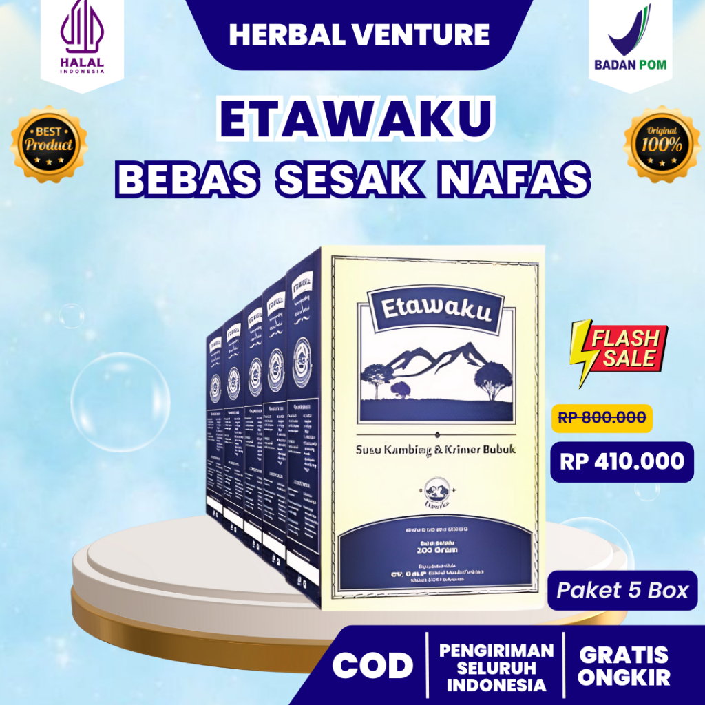 

ETAWAKU PLATINUM 5 BOX ORIGINAL- SUSU HERBAL UNTUK SENDI DAN TULANG SESAK NAPAS PARU-PARU ASLI