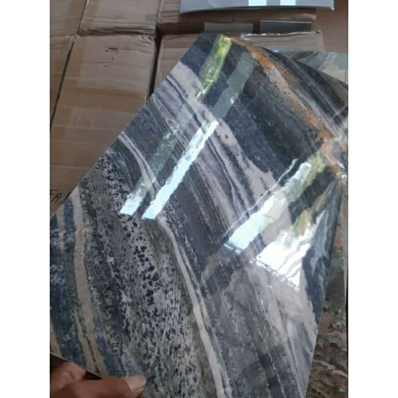 Wallpaper VINYL Marmer glosy 30 x 60 cm / Lantai Vinyl Marbel Granit / Stiker DAPUR