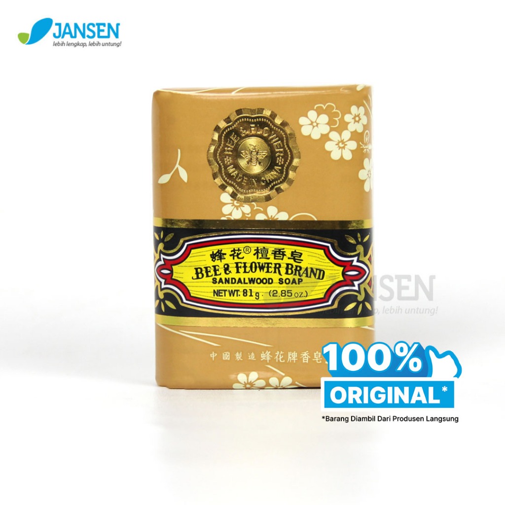 Bee Flower Import Cendana (Sandalwood) 81 gr - Sabun Tawon Original 81gr