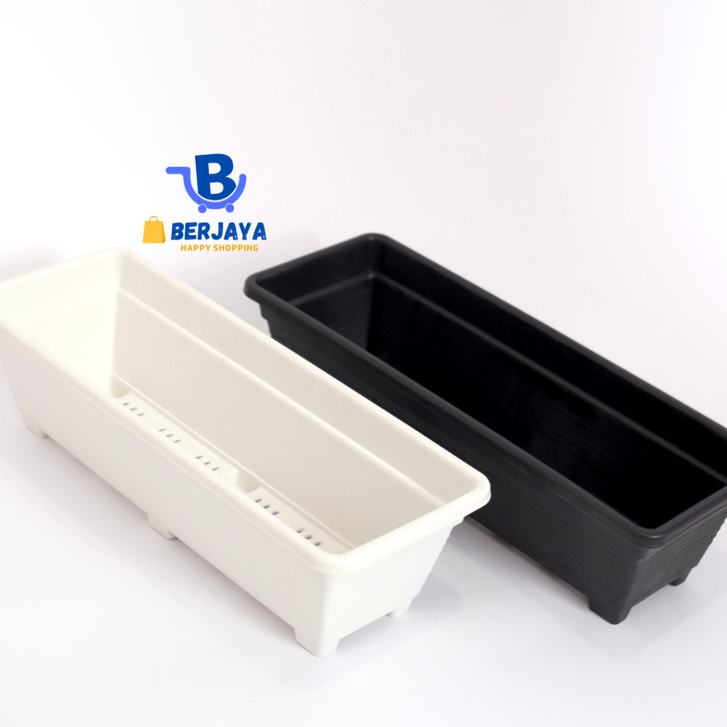 Pot Segi Panjang Murah Plastik 50 cm / Pot Bunga Tanaman Hias / Pot Hitam Panjang / Pot Putih Panjan