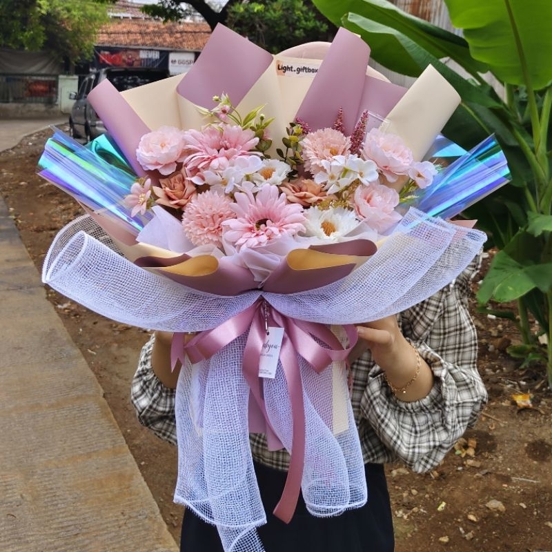 Buket Bunga Artificial | Buket Bunga Palsu | Buket Hologram Besar