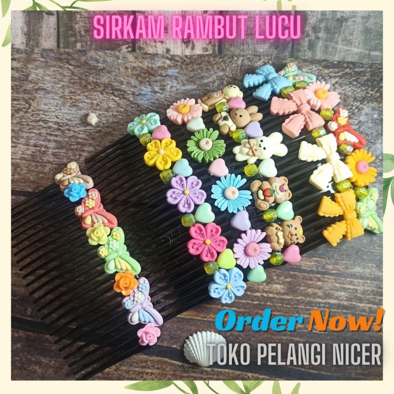 Sirkam Rambut Korea Lucu ANEKA MOTIF- Sirkam Rambut Korea Anak -Sirkam sanggul Headpiece Mahkota