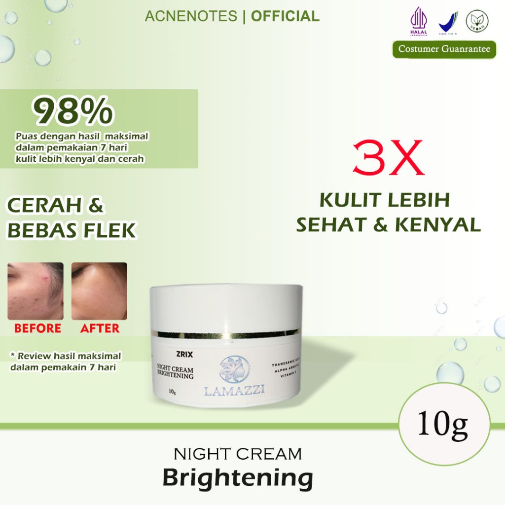 Krim Pemutih Wajah Bpom Night Cream Malam Glowing Brightening Glow Up Crim Pemutih Wajah Bpom Krim M
