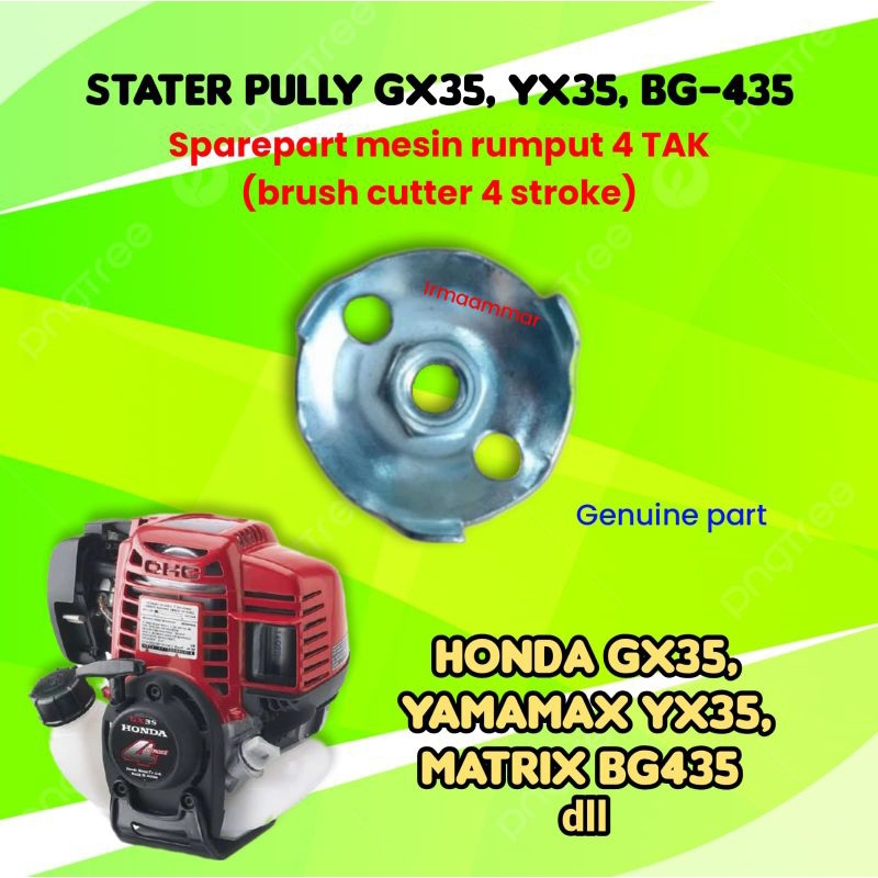 Pully starter mesin OHC GX35 / 435 - YX35 , 140 puli pasangan recoil engkol potong rumput gendong 4 