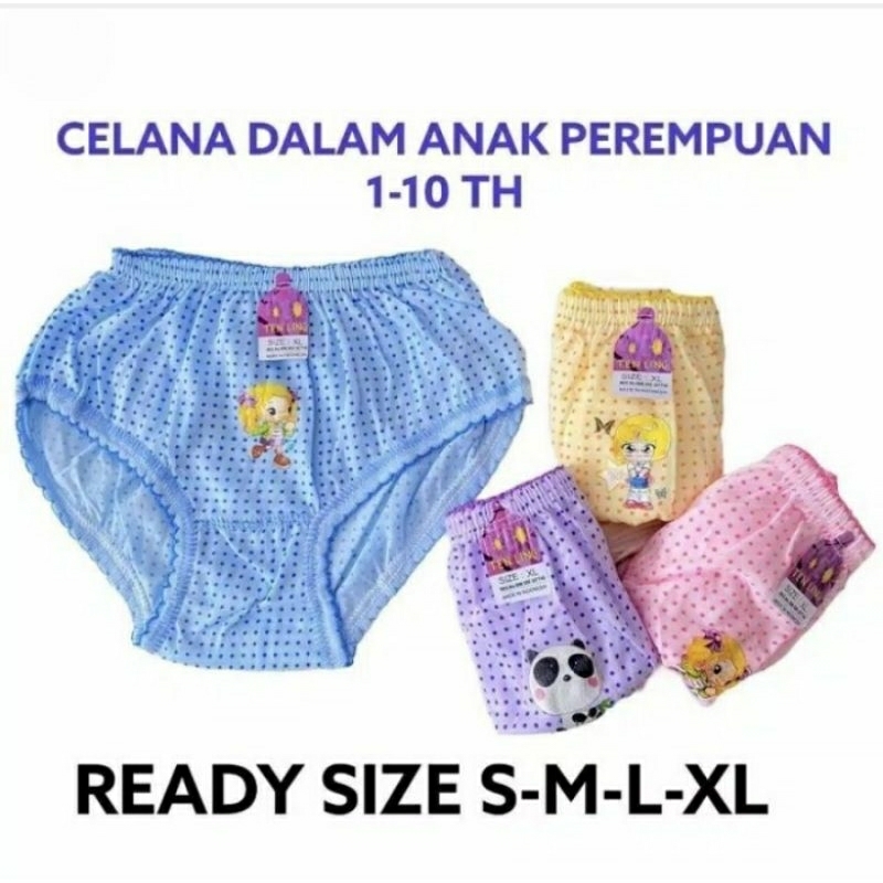 3 PCS CELANA DALAM ANAK PEREMPUAN  POLKADOT/CD ANAK PEREMPUAN POLKADOT / PAKAIAN DALAM ANAK POLKADOT