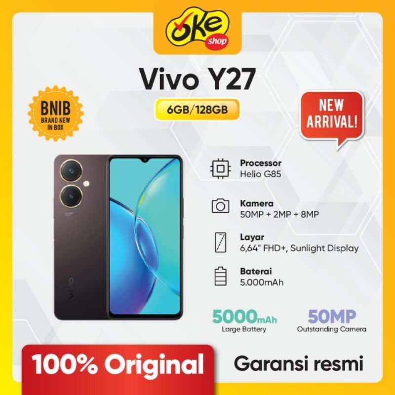 VIVO Y27 6+6GB / 128GB  Garansi Resmi VIVO Indonesia