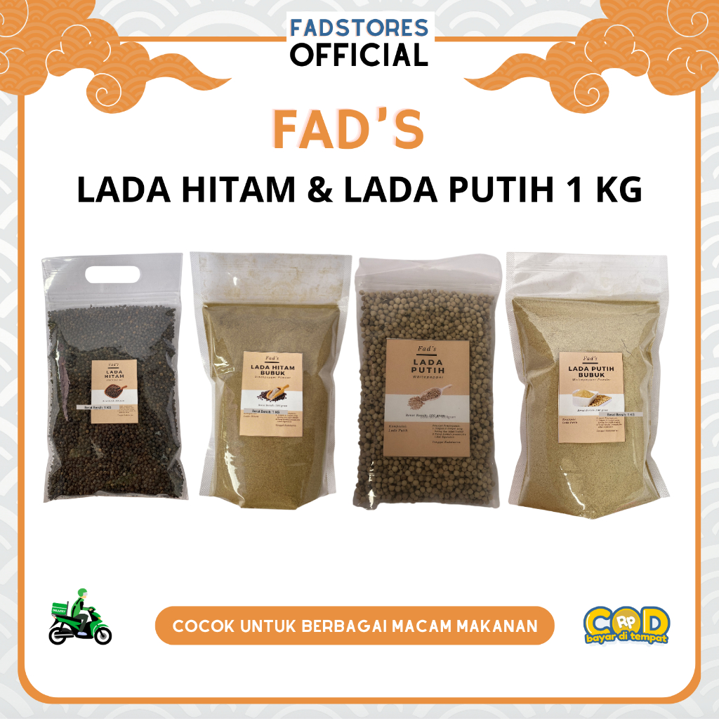 Lada Hitam Bubuk 1kg - Lada Putih Bubuk 1kg - Lada Hitam 1kg - Lada Putih 1kg - Rempah JSR