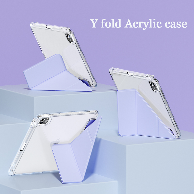 ACRYLIC YFOLD FLIP PEN HOLDER CASE IPAD 11 (A16) 10 7 8 9 / MINI 7 (A17 Pro) MINI 6 / AIR 11 7 6 5 4