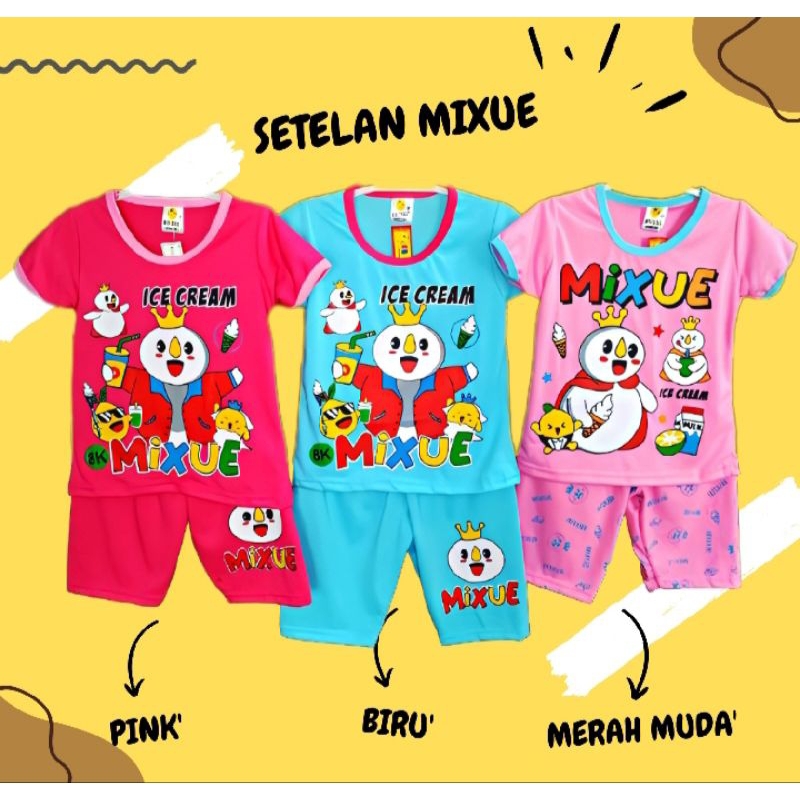 Baju Setelan Mixue Anak Perempuan