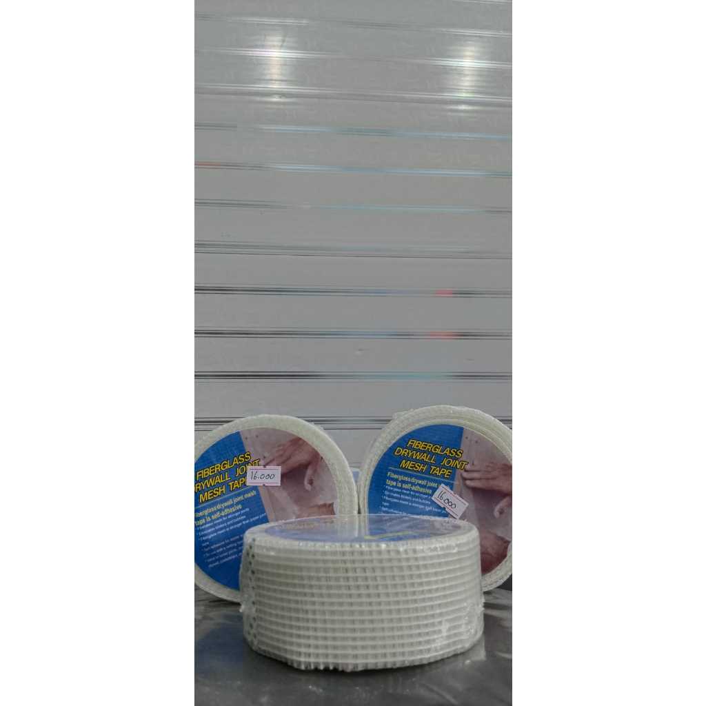 Lakban perekat fiberglass drywall joint mesh tape Lebar 5 CM