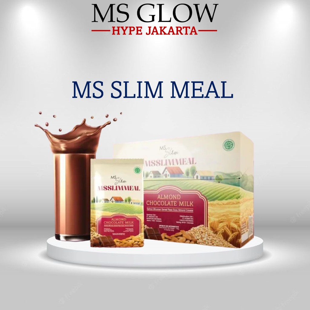 MS GLOW Ms Slim Ms Meal Minuman Pengganti Makan Penurun Berat Badan Diet Rasa Coklat Almond 15 Sache