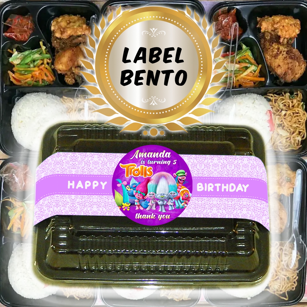 

TROLLS 1-36 - LABEL BENTO / LABEL AQIQAH / LABEL NASI BENTO ULTAH ULANG TAHUN