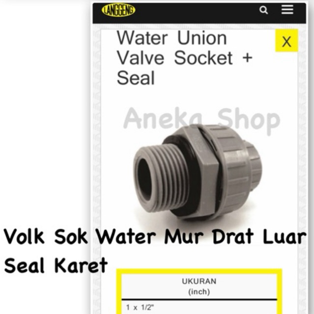 Volk Sok Watermur Drat Luar Seal 1x1/2 inch Langgeng