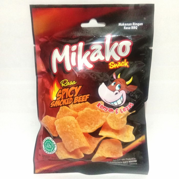 

MIKAKO SNACK RASA SAPI PANGGANG SPICY SMOKED BEEF 1PAcK ISI 10 BUNGKUS