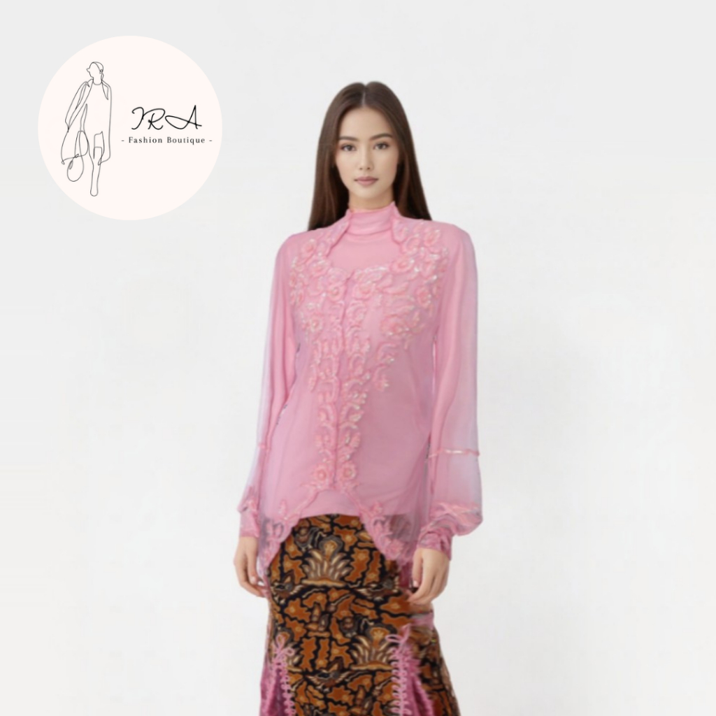 One Set Kebaya Pink - Kebaya Tradisional Anggun - Ira Boutique
