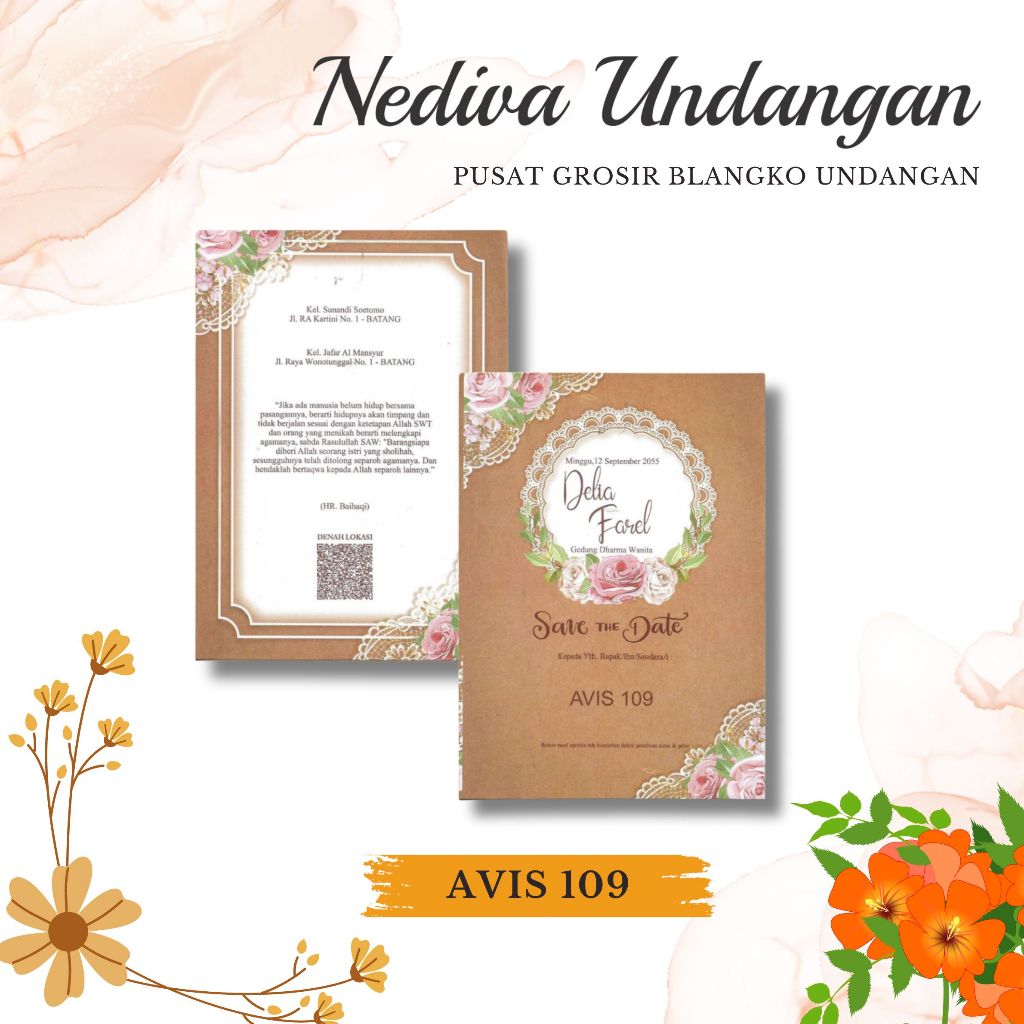 BLANGKO UNDANGAN AVIS 109 HARGAMURAH FREE LABEL