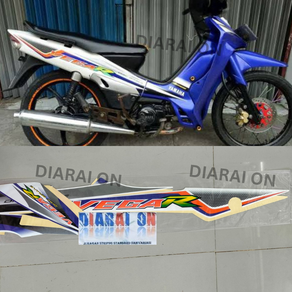 Stiker Striping Yamaha Vega R 2005-2006 - Vega R Lama Biru Putih Murah