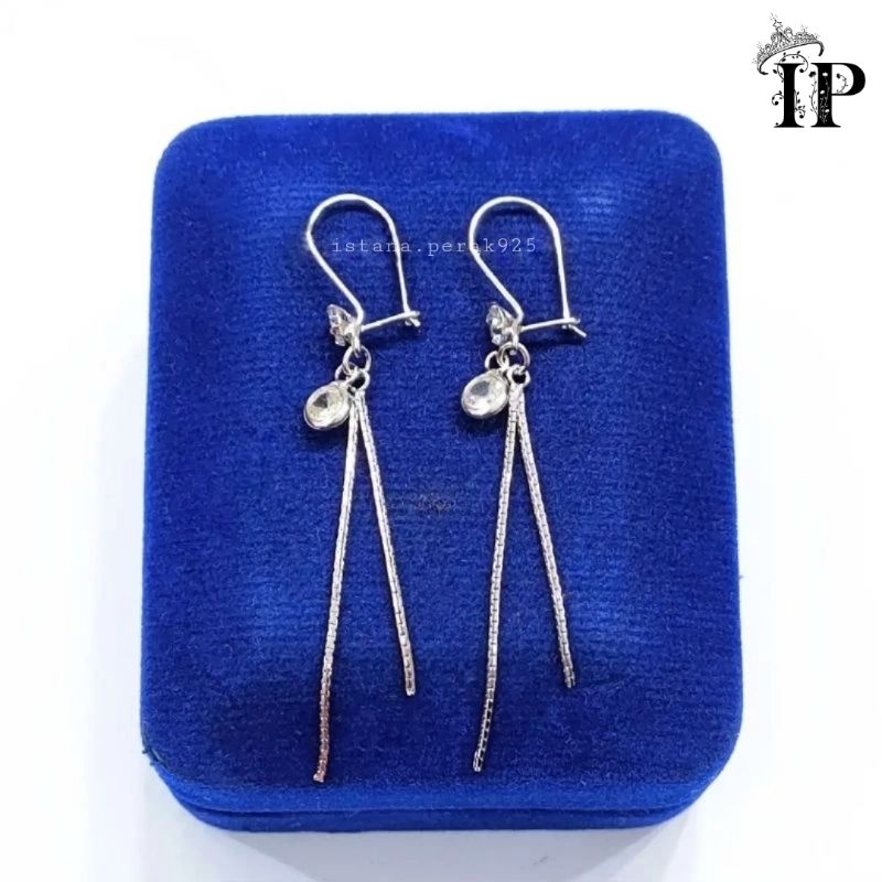 ANTING PANJANG PERAK ASLI SILVER 925 LAPIS EMAS - PERHIASAN SILVER PERAK ASLI - PERHIASAN WANITA