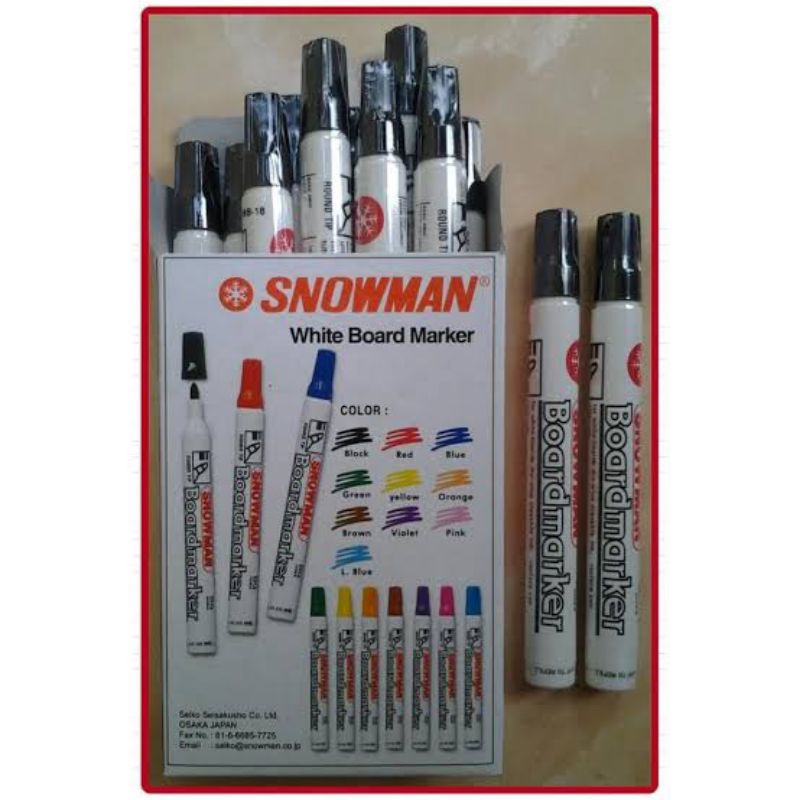 

Spidol white board snowman hitam 1 pack