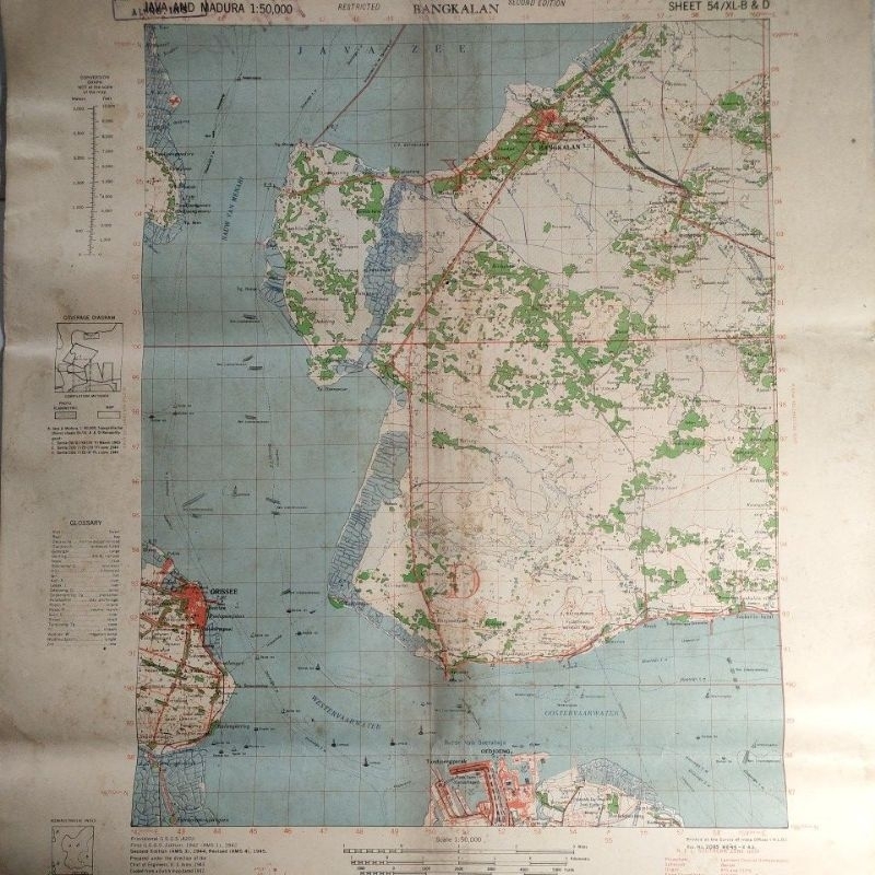Peta Sejarah Kota Bangkalan 1940an Peta Kuno Pulau Madura