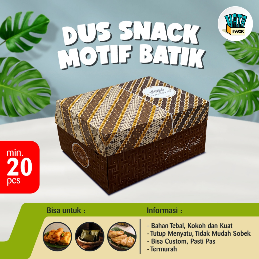 Dus Kue / Dus Snack / Snack Box Caesar Batik R3BA 12 x 14 cm / Dus Box Hansel / Dus Kue Surabaya