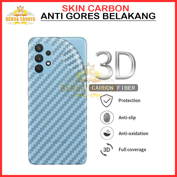 SKIN CARBON SAMSUNG J2 PRIME J6 2018 J7 J7 CORE J7 PRIME J8 2018 A6 PLUS ANTI GORES BELAKANG