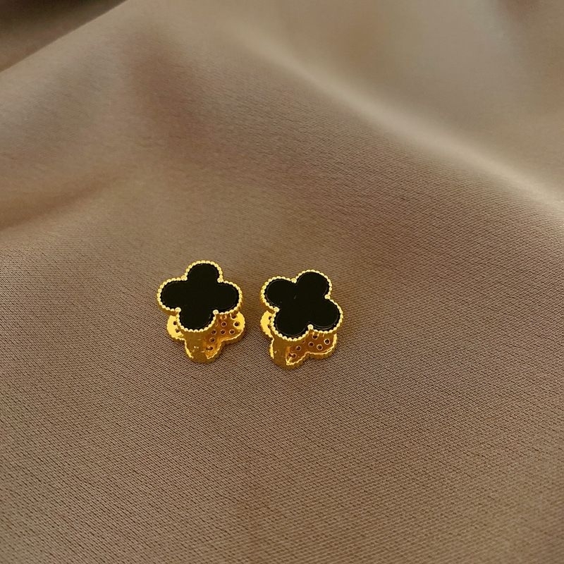 Clafel & Co - MISCHA Anting Wanita Titanium Asli Lapis Emas 18K Gold Zircon Giwang Jepit Jewelry VCA