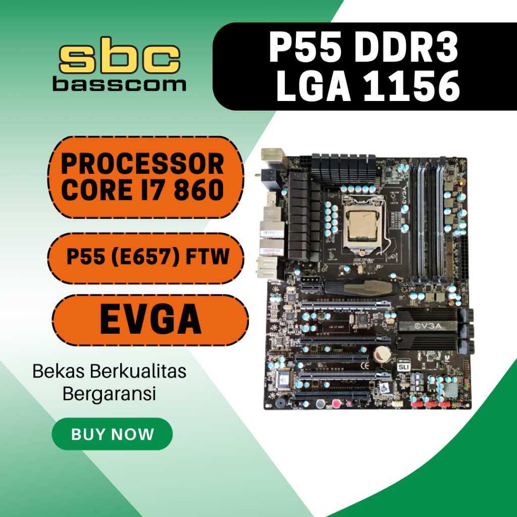 Paketan Motherboard P55 Ddr3 Lga1156 + Core I7 860