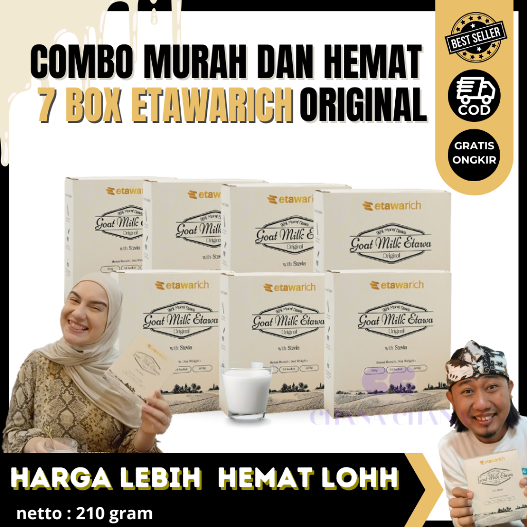 

Etawarich isi 7 Box Susu Kambing Terbuat dari Bahan Alami Seperti Susu Kambing Kayu Manis BPOM