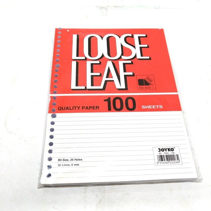 

Loose leaf Kertas binder B5