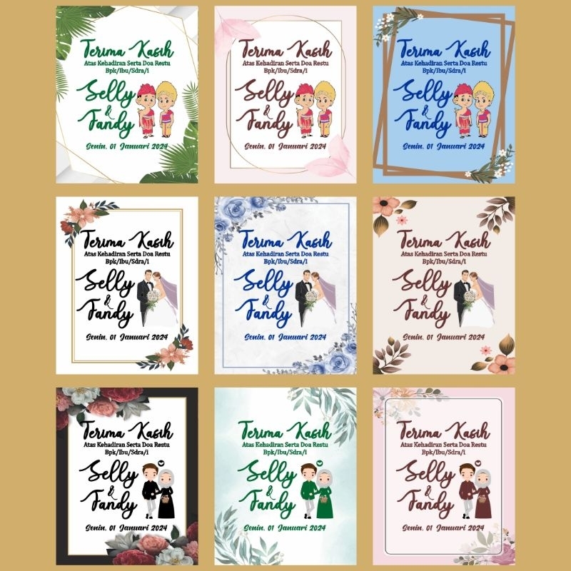 

Hangtag/Kartu Ucapan Terima Kasih (Custom) Bahan Glossy (Kilap) Ya Kak.