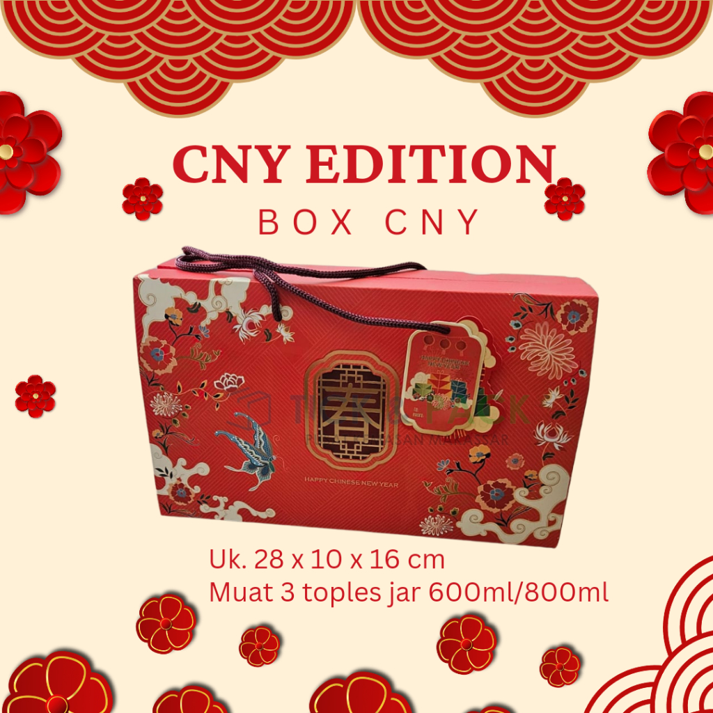 

[ Isi 5 ] Box CNY Imlek 28 x 10 x 16 CM Kemasan Imlek Kemasan Kue Dus Kue Packing Box Kardus