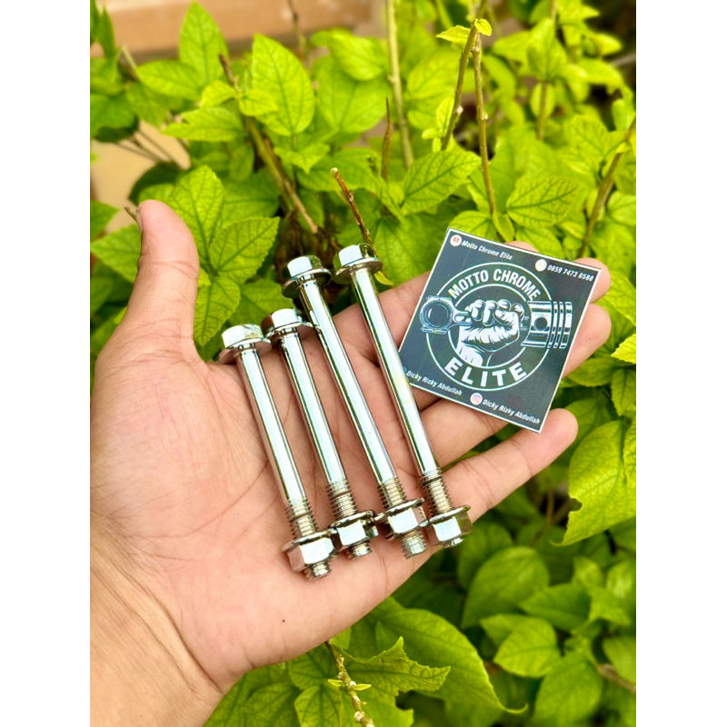 PROMO 4PCS CROME BAUT PANGKON MESIN MP GL NEOTECH PRO MAX MEGAPRO PRIMUS