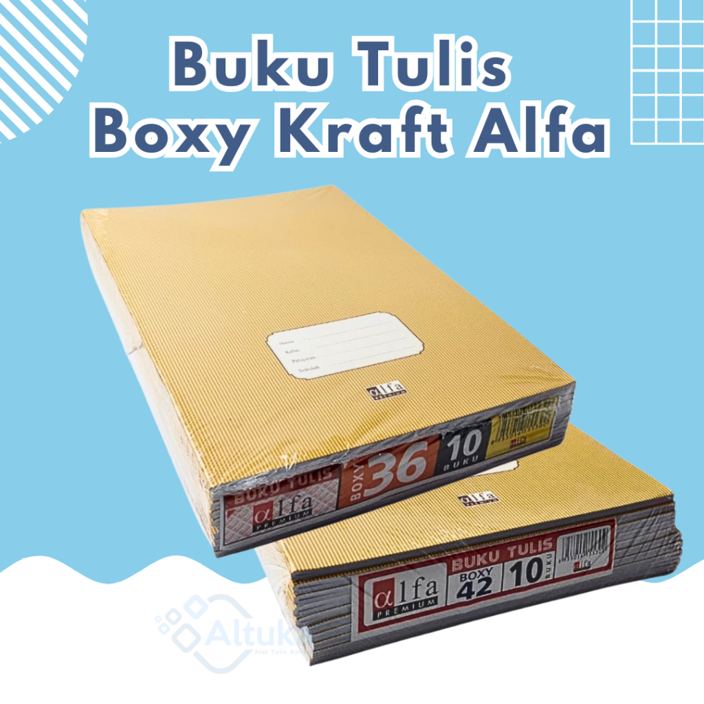 

(10pcs) Buku Tulis Boxy Kraft Alfa / Buku Tulis Kraft Boxy Alfa