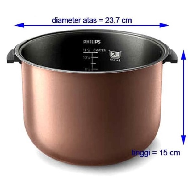 QOW PHILIPS PANCI RICE COOKER INNER POT HD3128  HD3132  HD3127 Original HD3128 HD3132 HD3127 o Terba