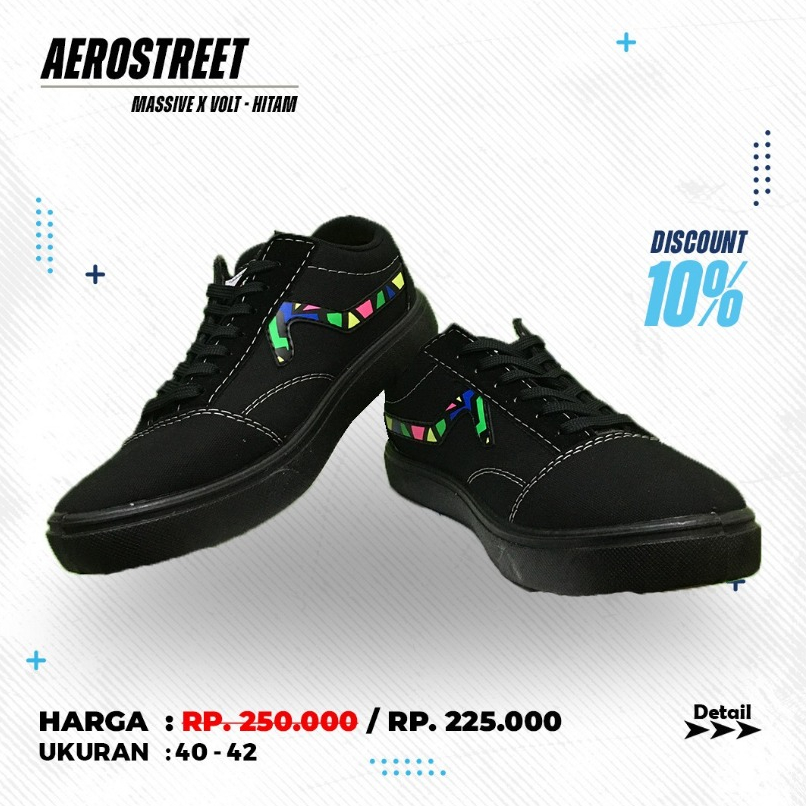 SEPATU AEROSTREET MASSIVE X VOLT - HITAM