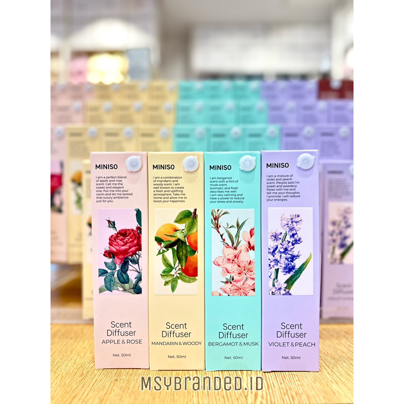 MINISO SCENT DIFFUSER AROMATHERAPY HUMIDIFIER 50ml REED DIFFUSER PARFUM PENGHARUM RUANGAN VIOLET MAN