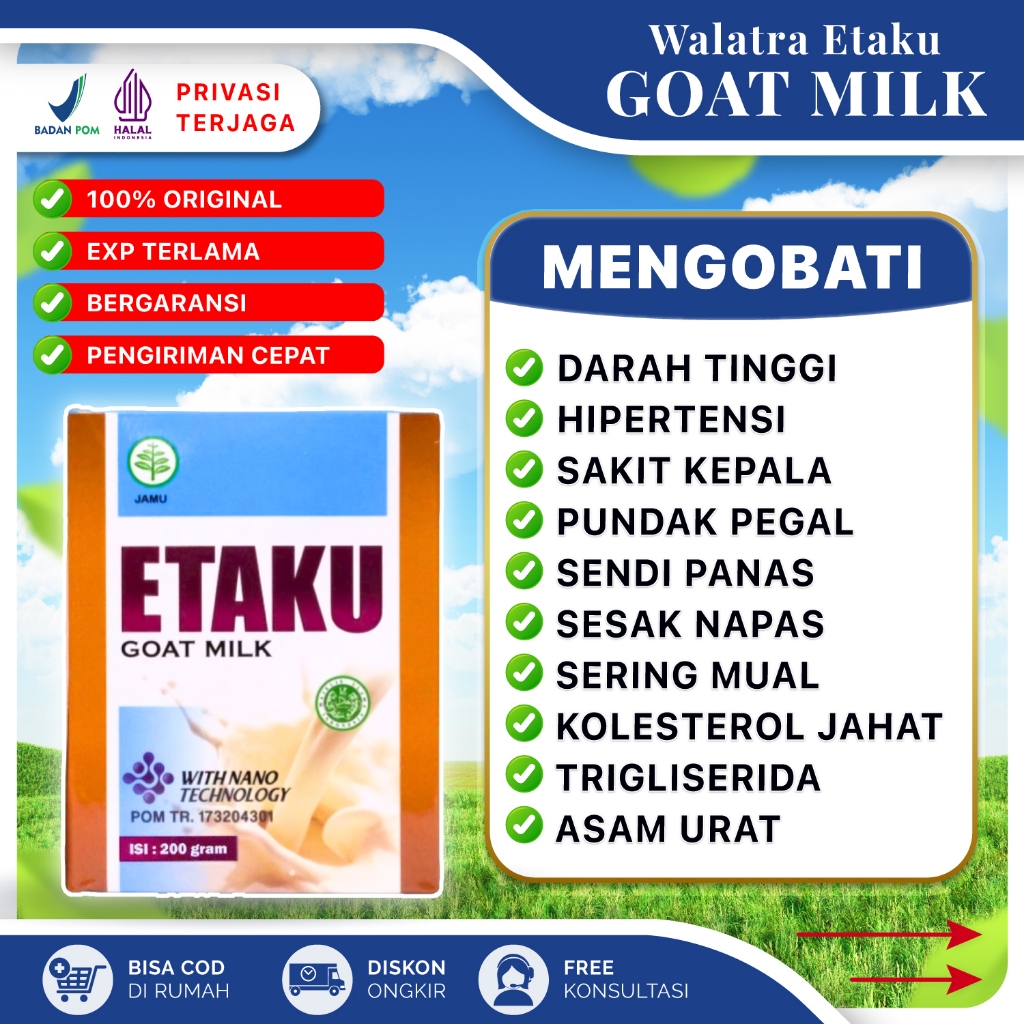 

Susu Penurun Darah Tinggi Penormal Tensi Atasi Hipertensi ETAKU Goat Milk 100% Original