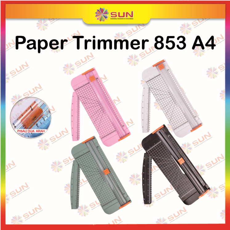 

Alat Potong Kertas / Paper Trimmer 853 A4 / Paper Cutter A4 ( Bisa potong ukuran A3 Vertikal, A4, A5, A6 atau lebih kecil )