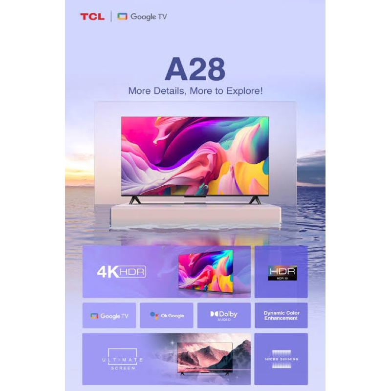 Led TCL 50 inch Android TCL 50 inch 50A28 A28 Android 11 Google TV TCL 50 inch TCL UHD 4K Wifi