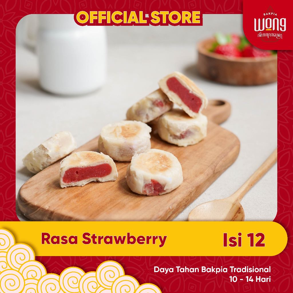 

Bakpia Wong Keraton - Bakpia Reguler Strawberry Isi 12