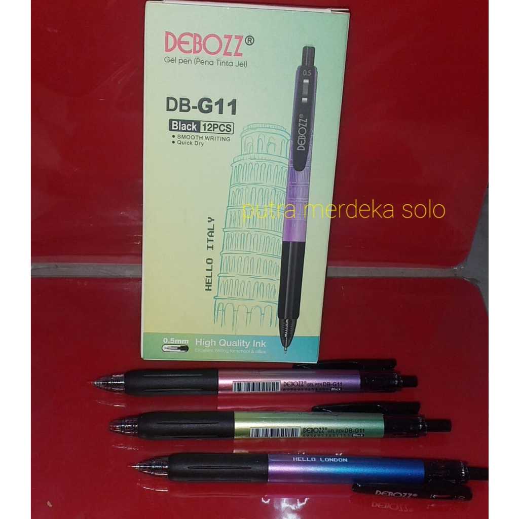 

Ballpoint Gel Klik Tizo, Pulpen Gel Hello Italy Tizo DB-G11 Neon Color 0.5mm Quick Dry