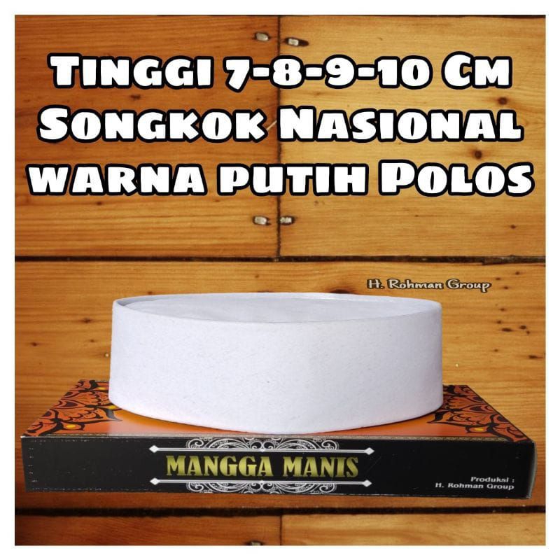 PECI SONGKOK NASIONAL PUTIH POLOS Rp. 45000