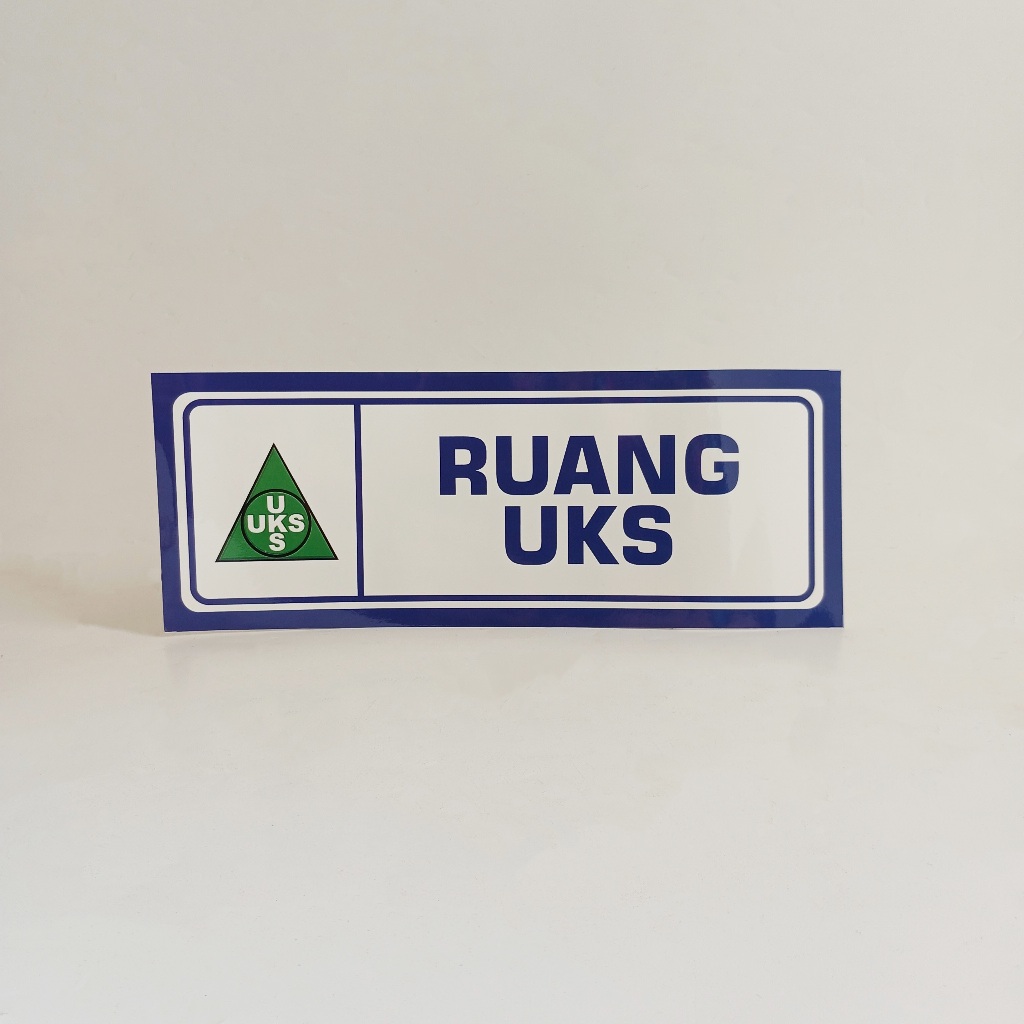 

Stiker Papan Nama Ruang UKS/ Papan Penanda Nama Ruang/ Ruang Sekolah/ Biru Putih 11x30